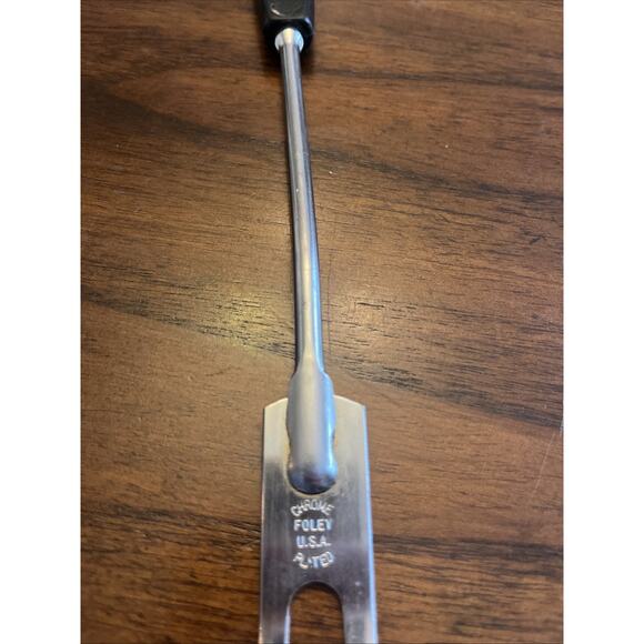 Vintage Foley Chrome Plated 2 Prong Meat Fork W/ Black Handle, Made In USA - Picture 2 of 5